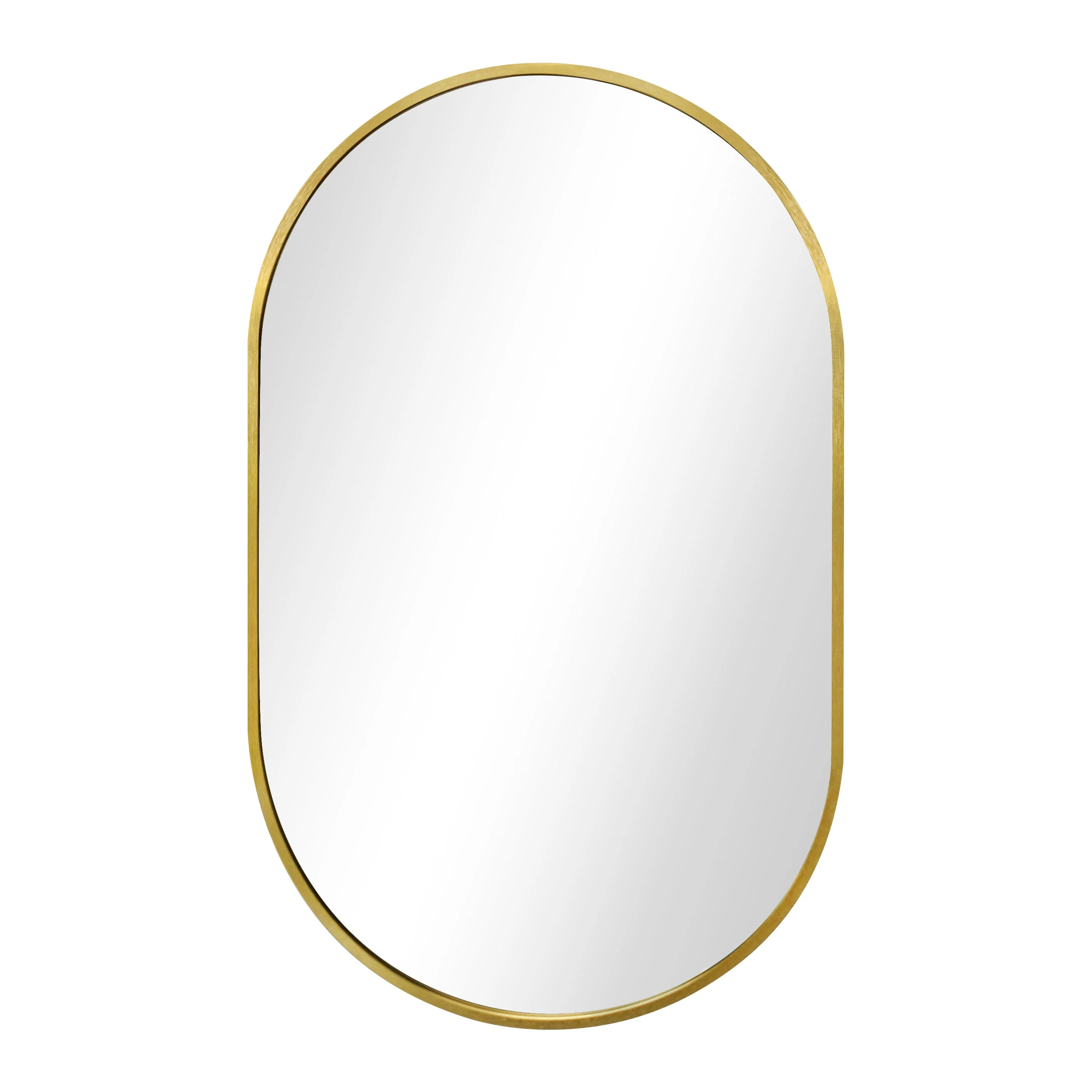 Sofie - Miroir ovale avec cadre en laiton/doré 50 x 80 cm