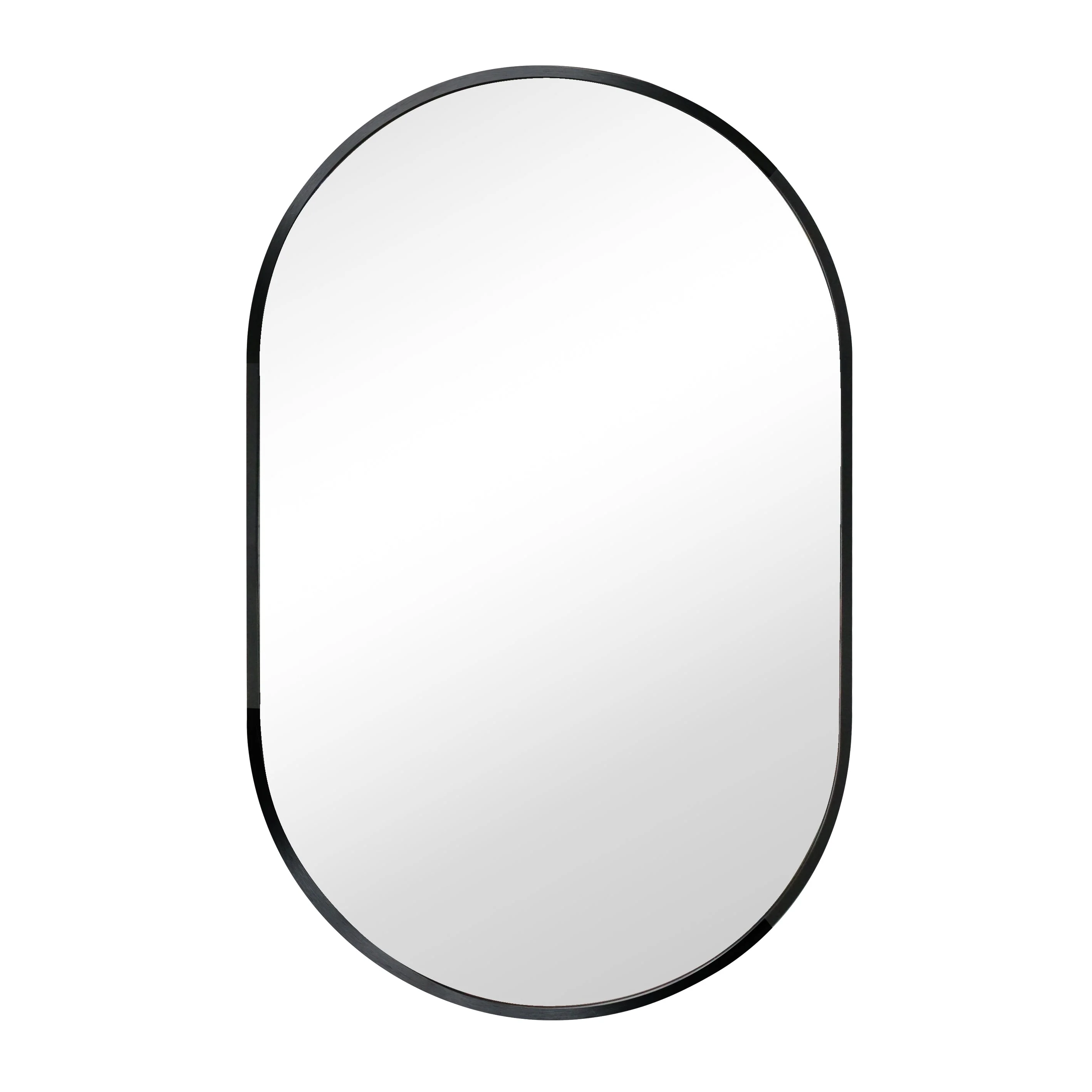Sofie - Miroir ovale avec cadre noir 50 x 80 cm