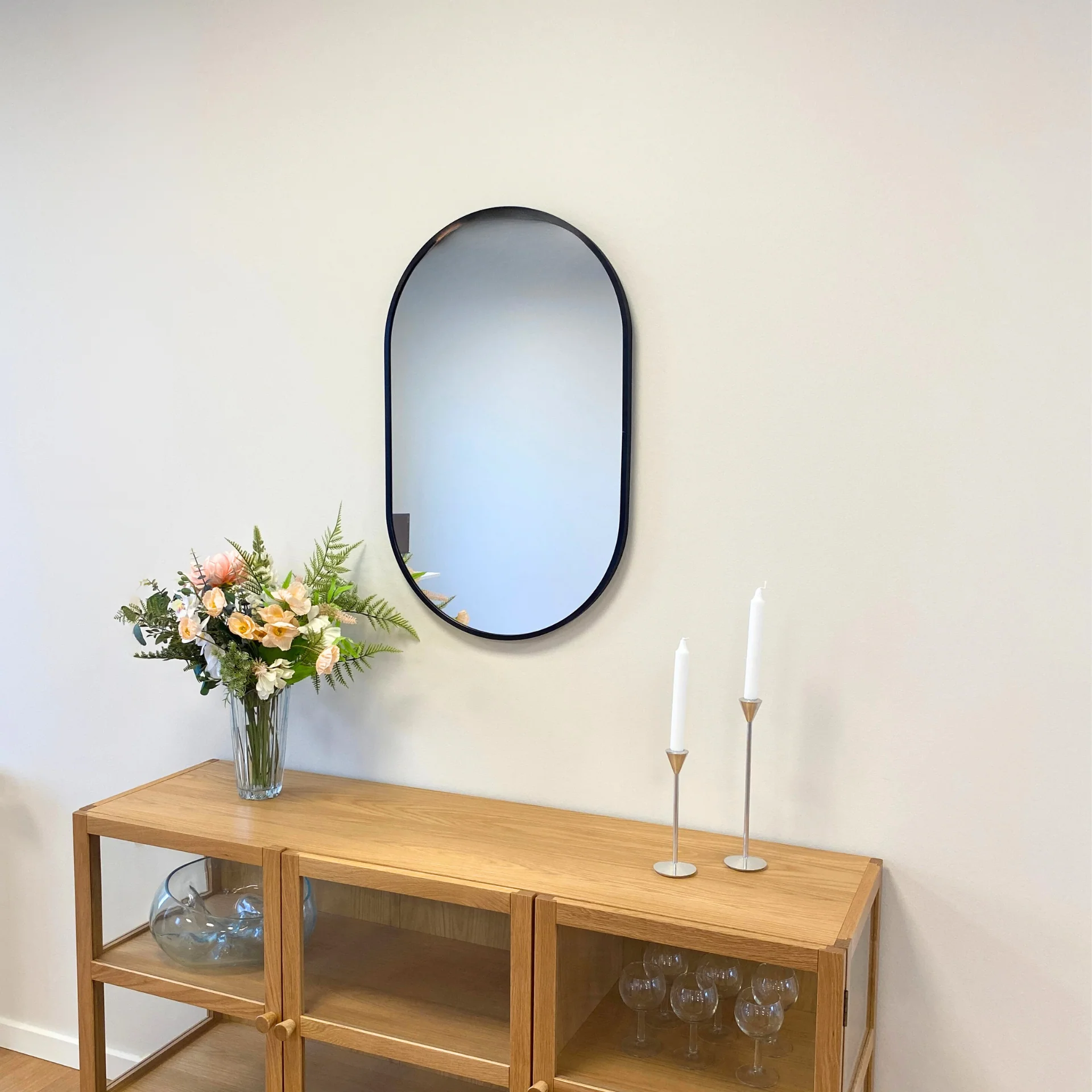 Sofie - Miroir ovale avec cadre noir 50 x 80 cm - Image 2