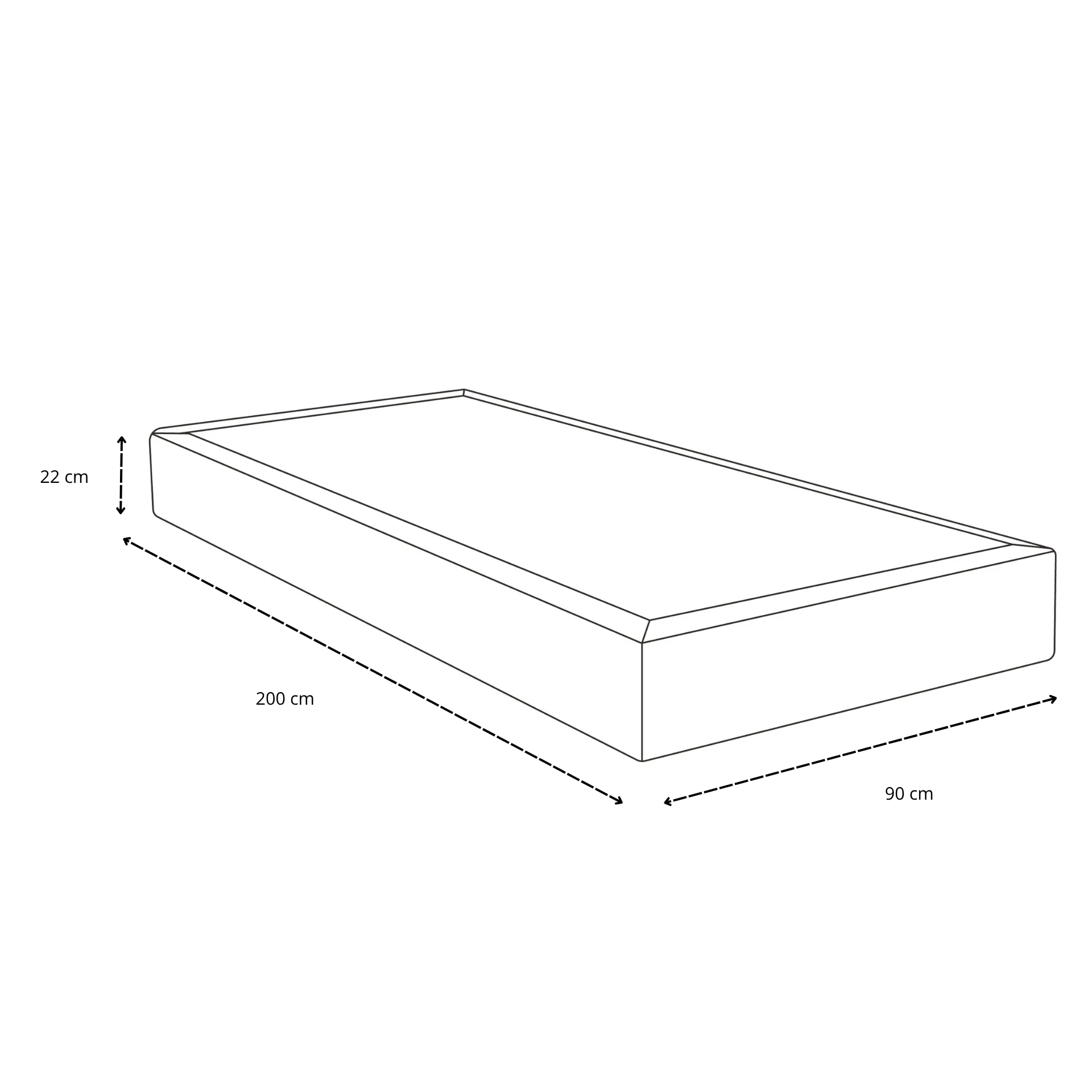 Sommier tapissier beige 90x200 cm avec surmatelas en mousse PU 4 cm, pieds exclus - Image 7