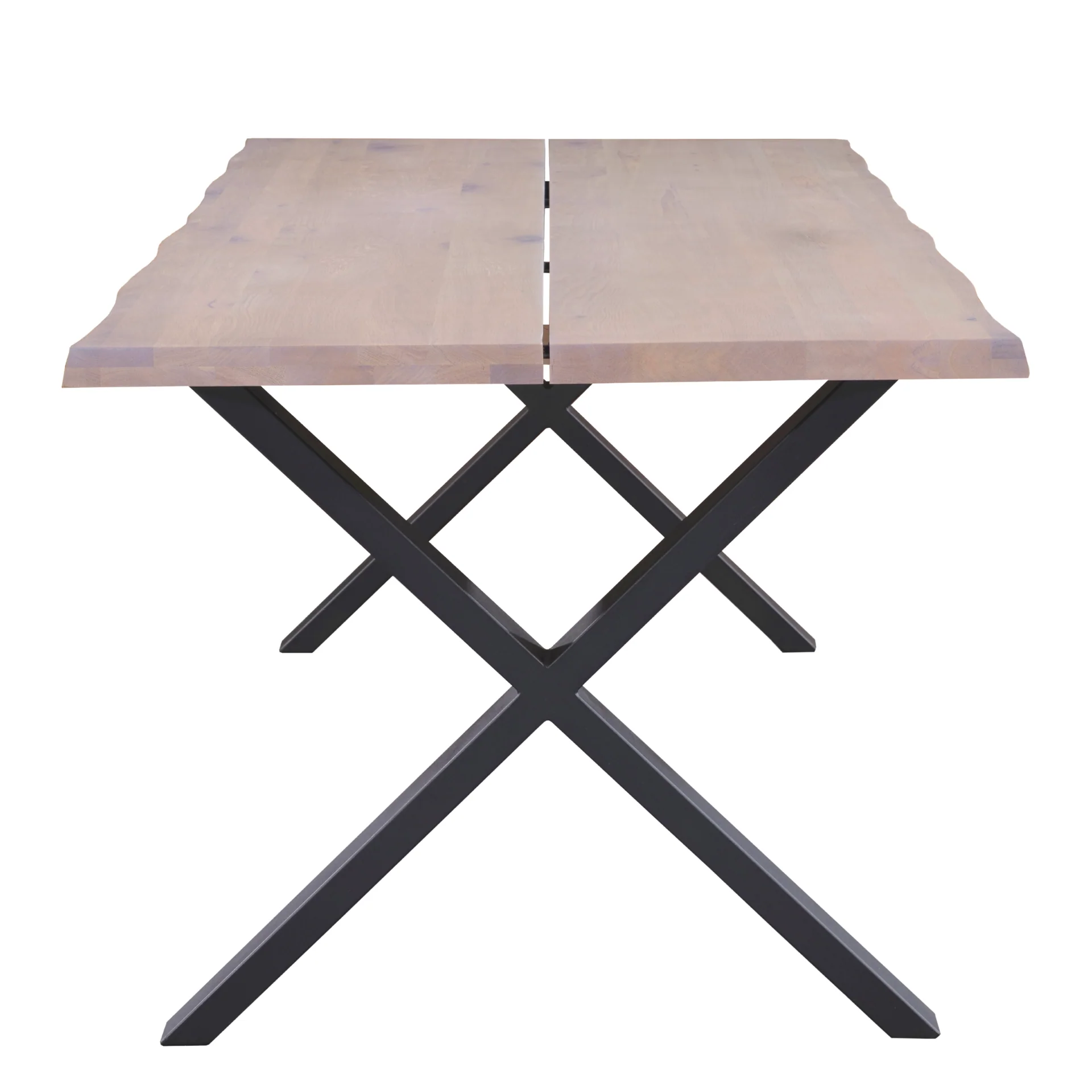 Susan - Table 200 x 95 cm en chêne blanc huilé avec pieds croisés (prêt pour rallonges) - Image 4
