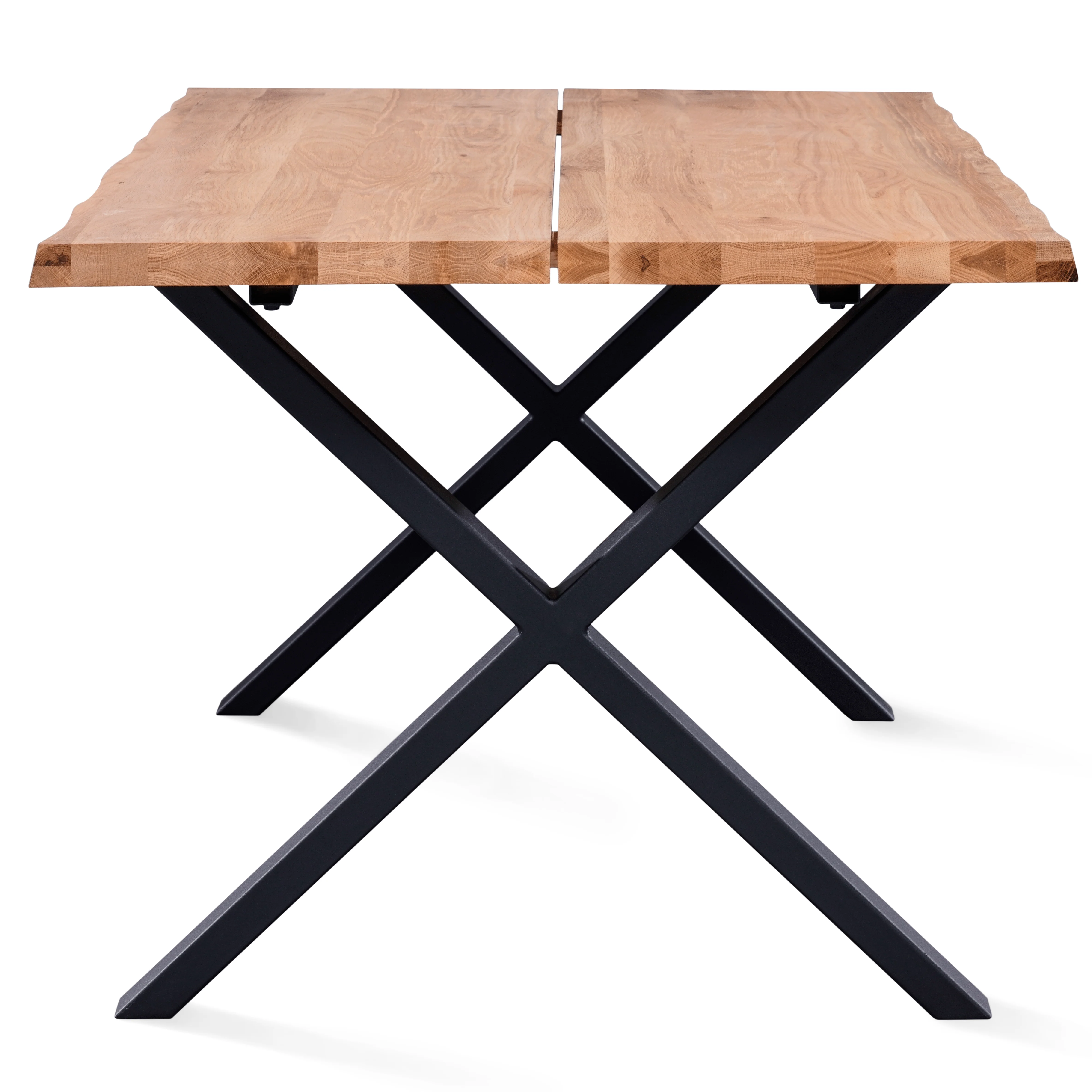 Susan - Table 200 x 95 cm en chêne naturel huilé avec pieds croisés (Préparé pour des rallonges) - Image 5