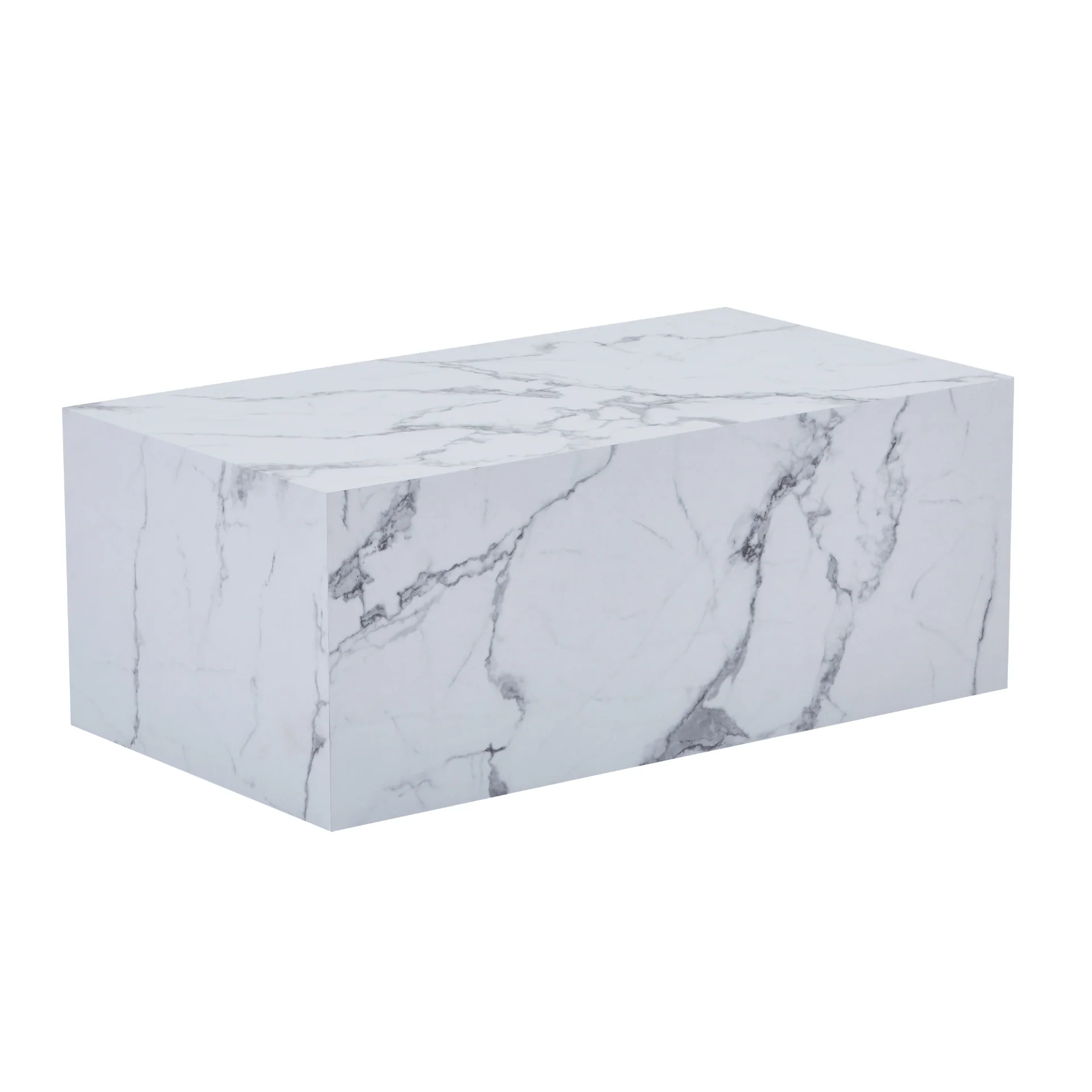 Maxine Table basse aspect marbre blanc 90x50 cm