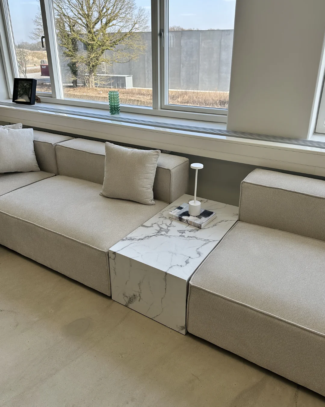 Maxine Table basse aspect marbre blanc 90x50 cm - Image 3