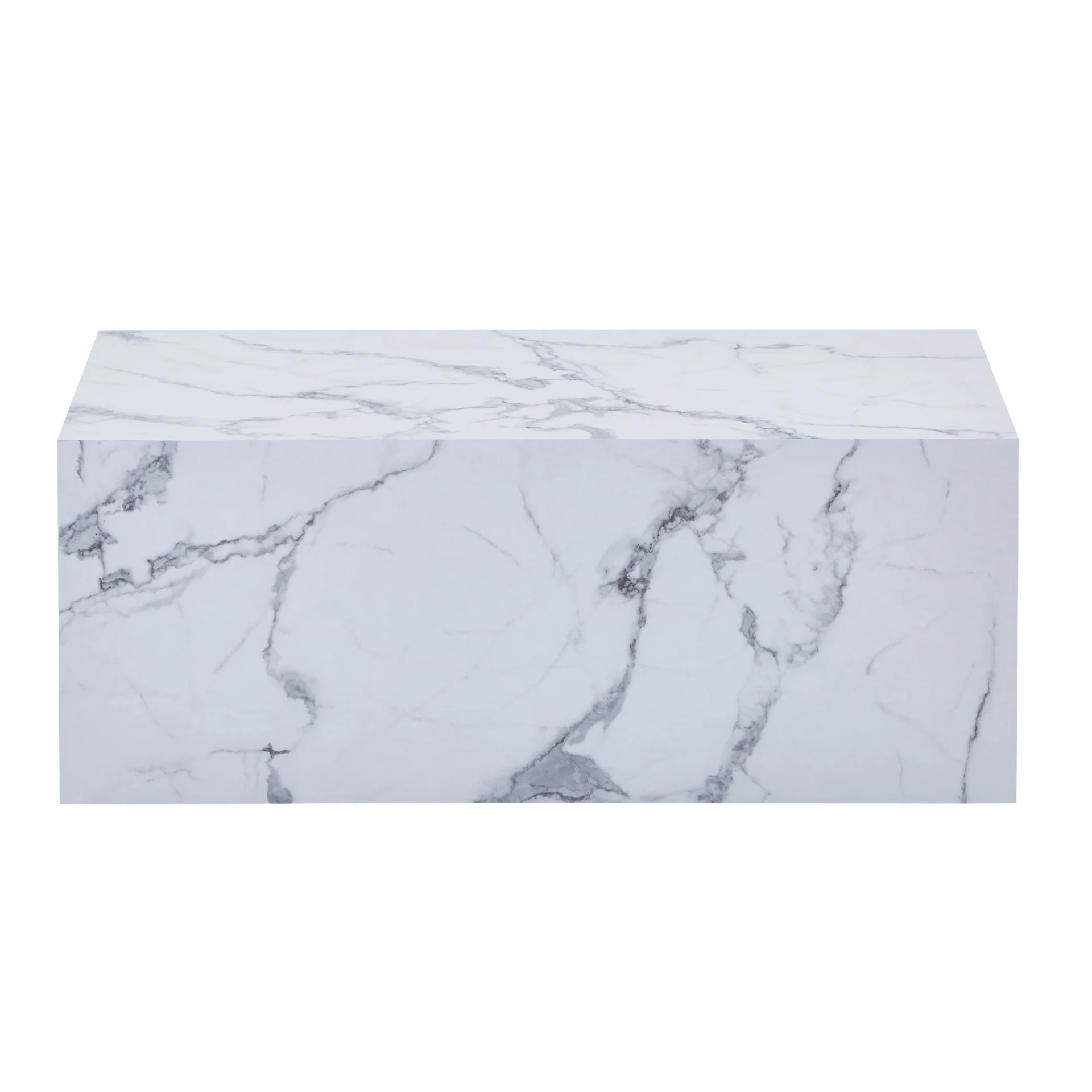 Maxine Table basse aspect marbre blanc 90x50 cm - Image 4