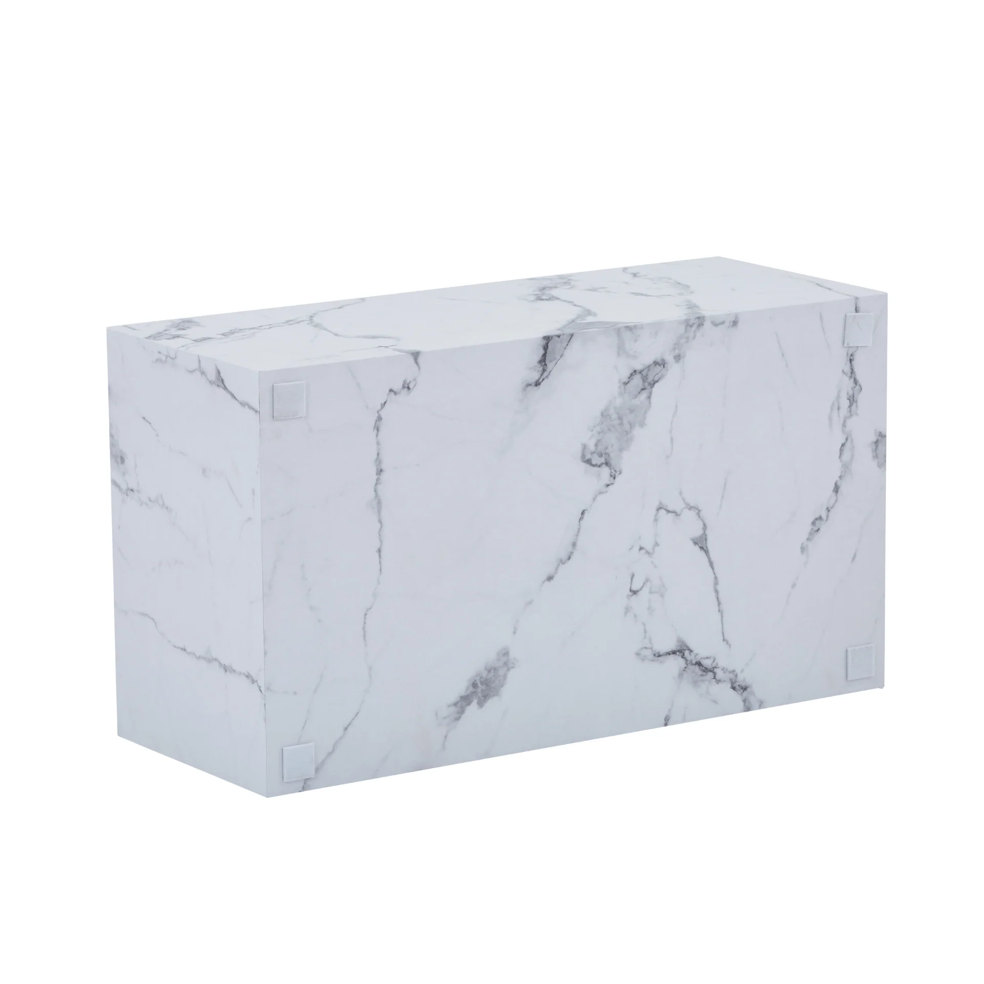 Maxine Table basse aspect marbre blanc 90x50 cm - Image 5