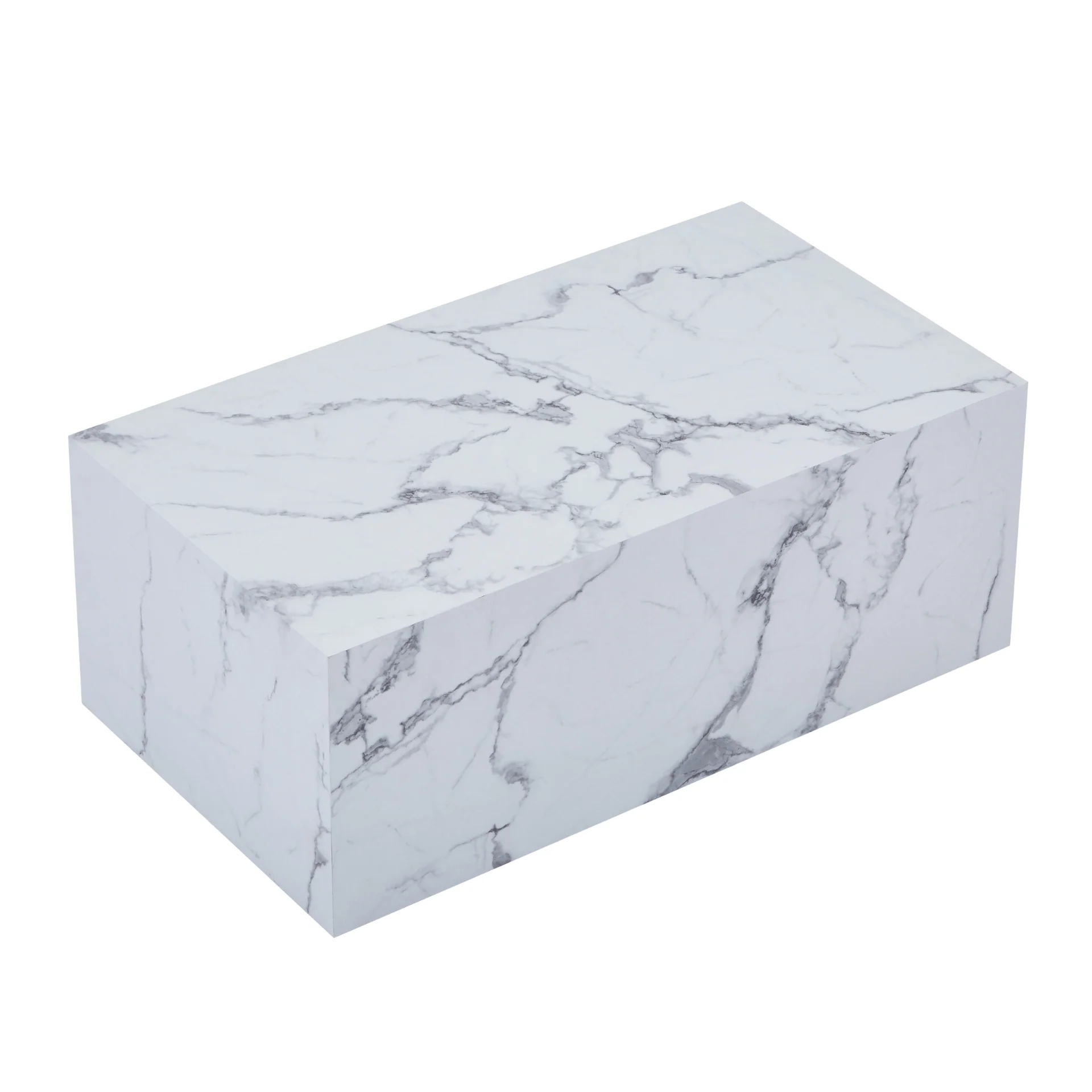 Maxine Table basse aspect marbre blanc 90x50 cm - Image 6
