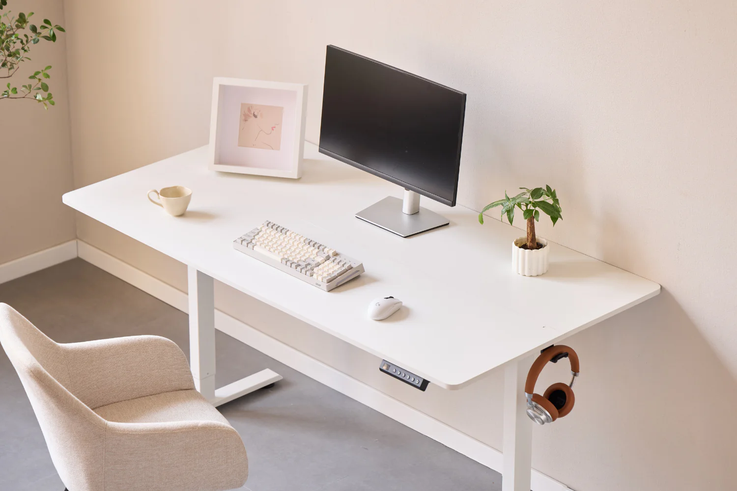 Table Damian réglable en hauteur 160x80 cm en blanc - Image 9