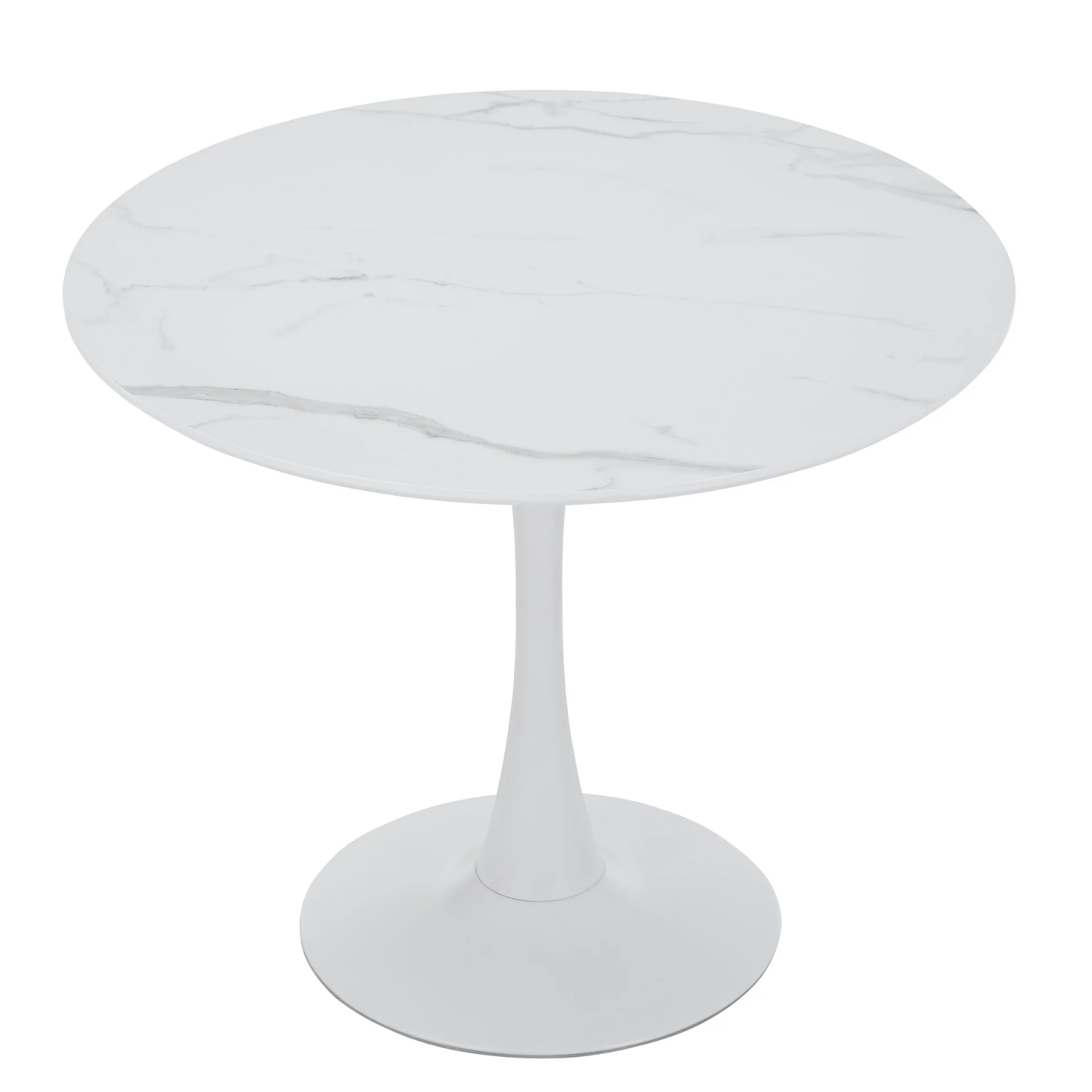 Table de salle à manger Diego en marbre blanc Ø90 cm - Image 10