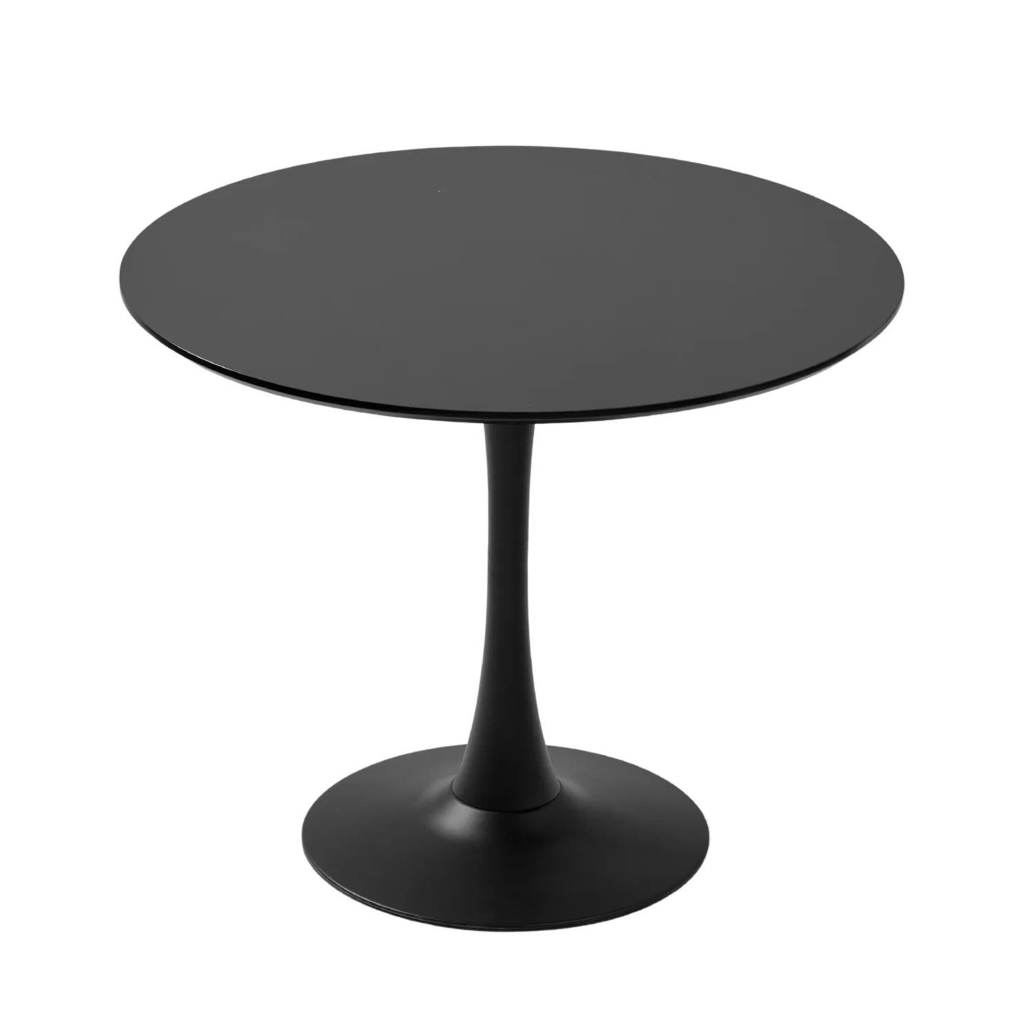 Table de salle à manger ronde Diego en noir avec base en trompette Ø90 cm - Image 5