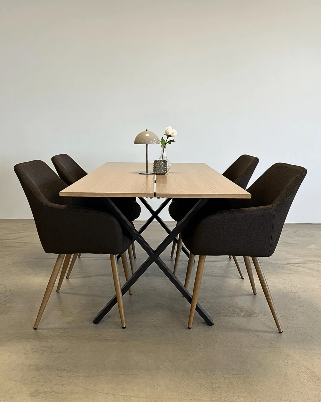Marly Table Plank en placage chêne 150x80x75 cm - Image 3