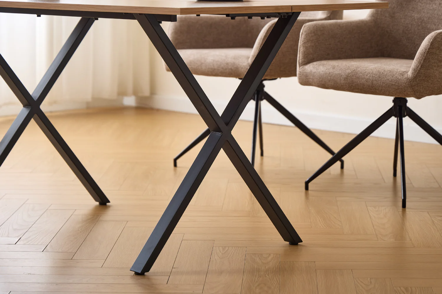 Marly Table Plank en placage chêne 150x80x75 cm - Image 8