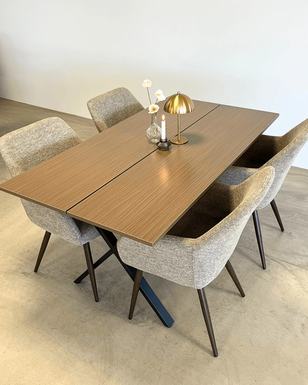 Marly Table Plank en placage chêne fumé 150x80x75 cm - Image 4