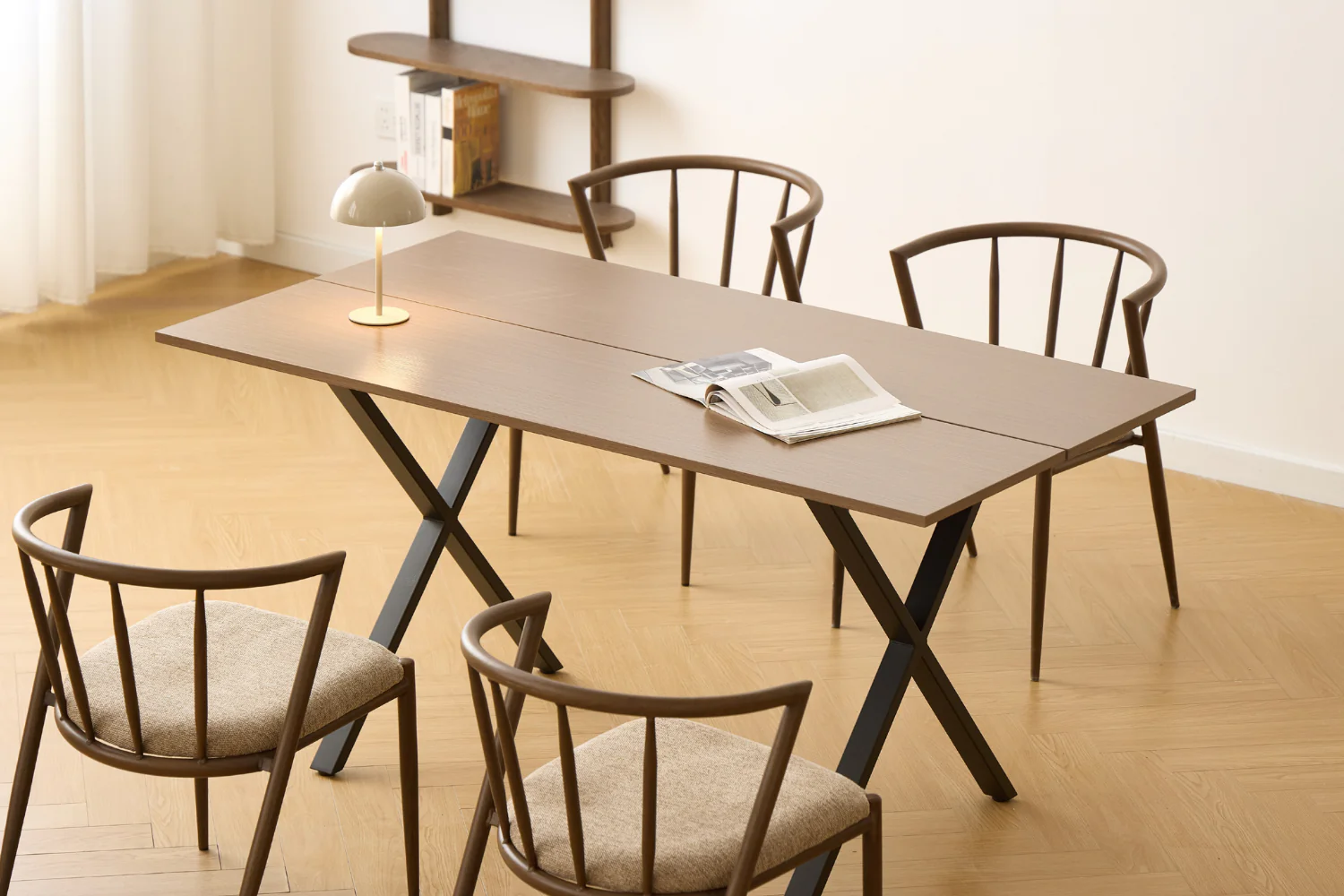 Marly Table Plank en placage chêne fumé 150x80x75 cm - Image 6
