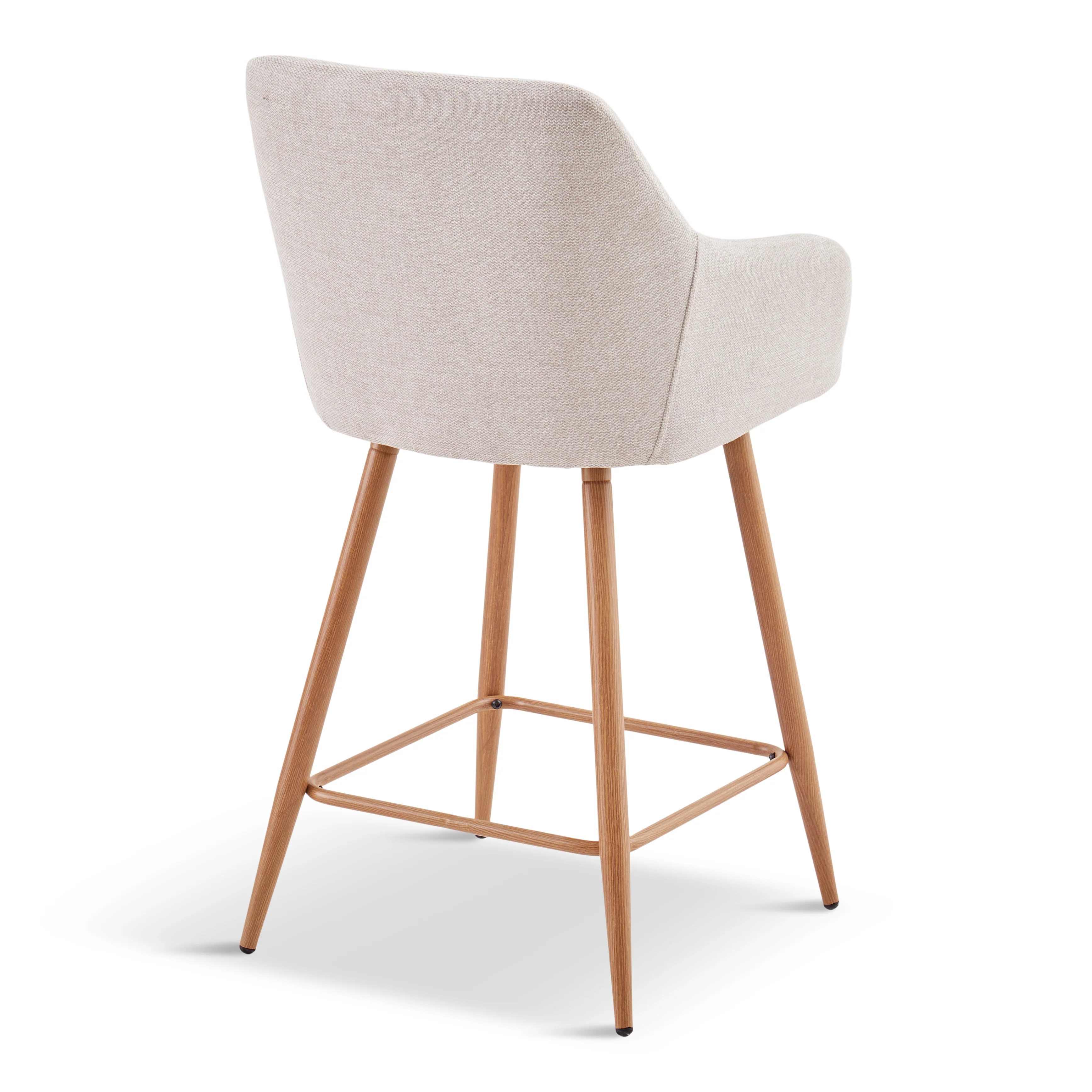 Jenna Tabouret de bar - textile beige avec accoudoirs 65 cm - Image 2