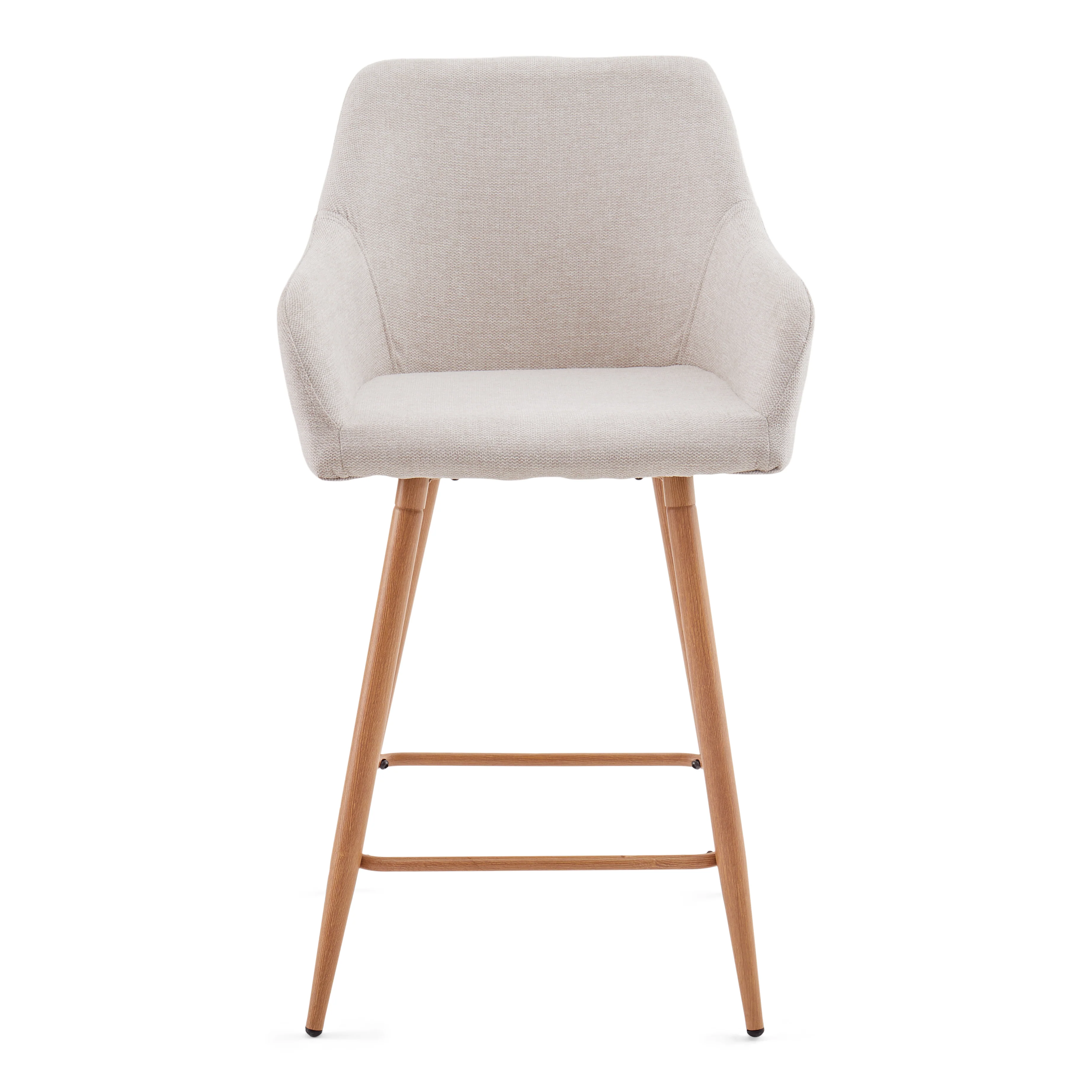 Jenna Tabouret de bar - textile beige avec accoudoirs 65 cm - Image 4