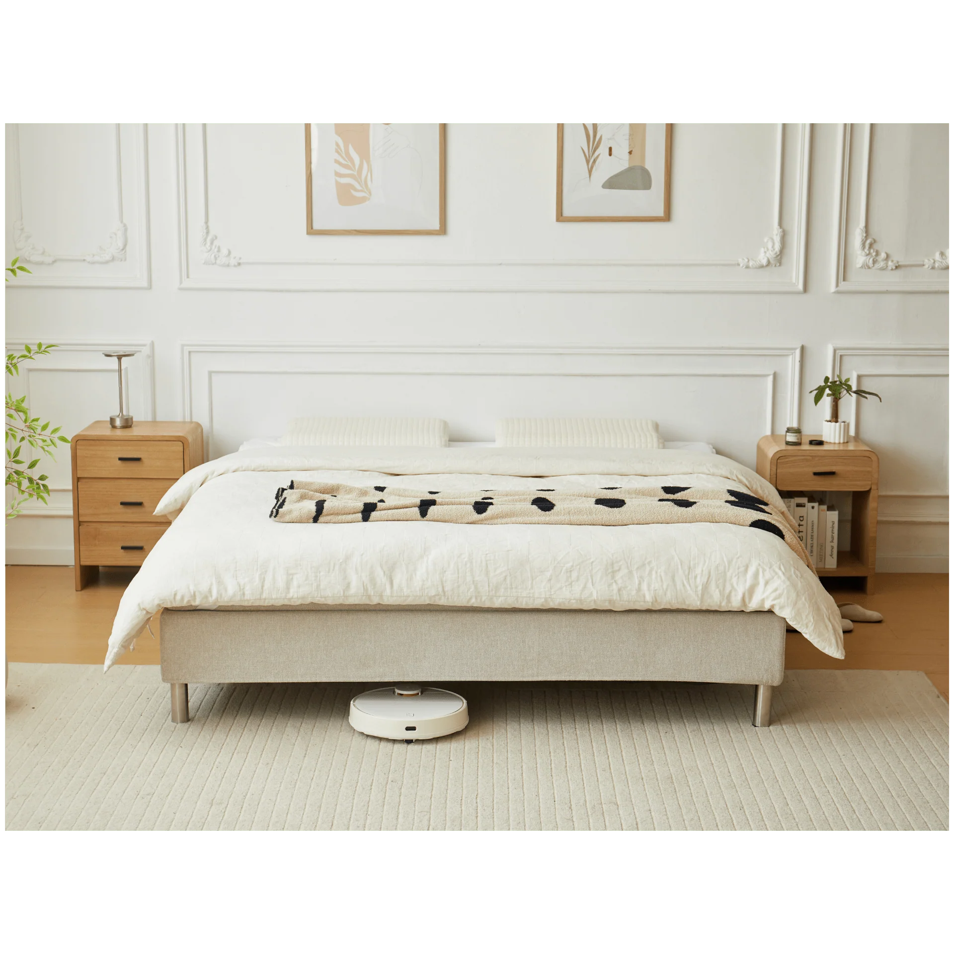 Theodor lit boxspring en beige 180x200 cm avec pieds en chrome inclus - Image 7