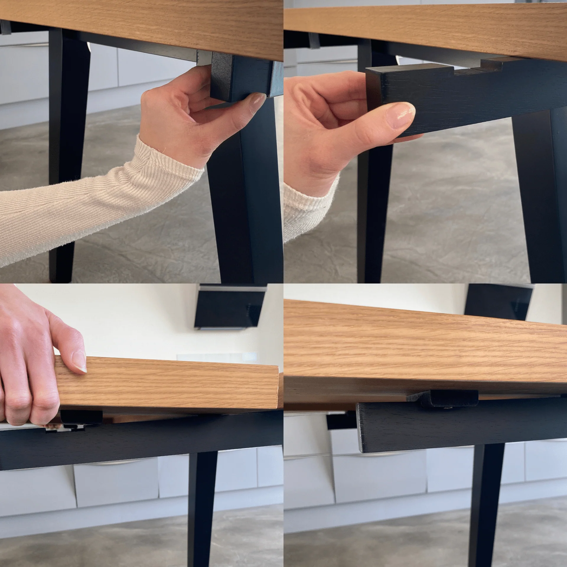Valeria – Rallonges (2 pièces) pour table à chevrons en placage chêne naturel - Image 3