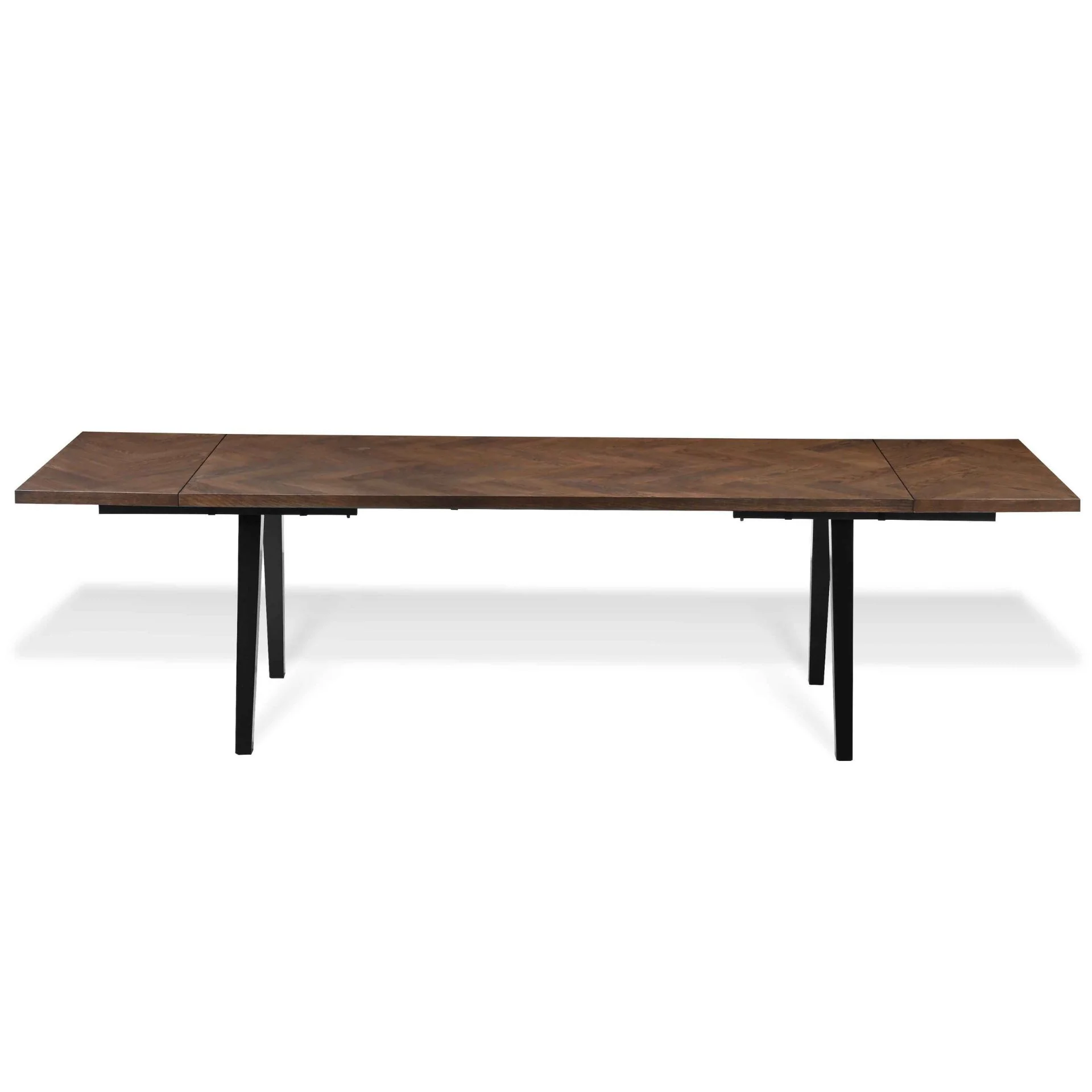 Valeria table à manger à motif chevron 200x90 cm en placage chêne fumé - Image 3