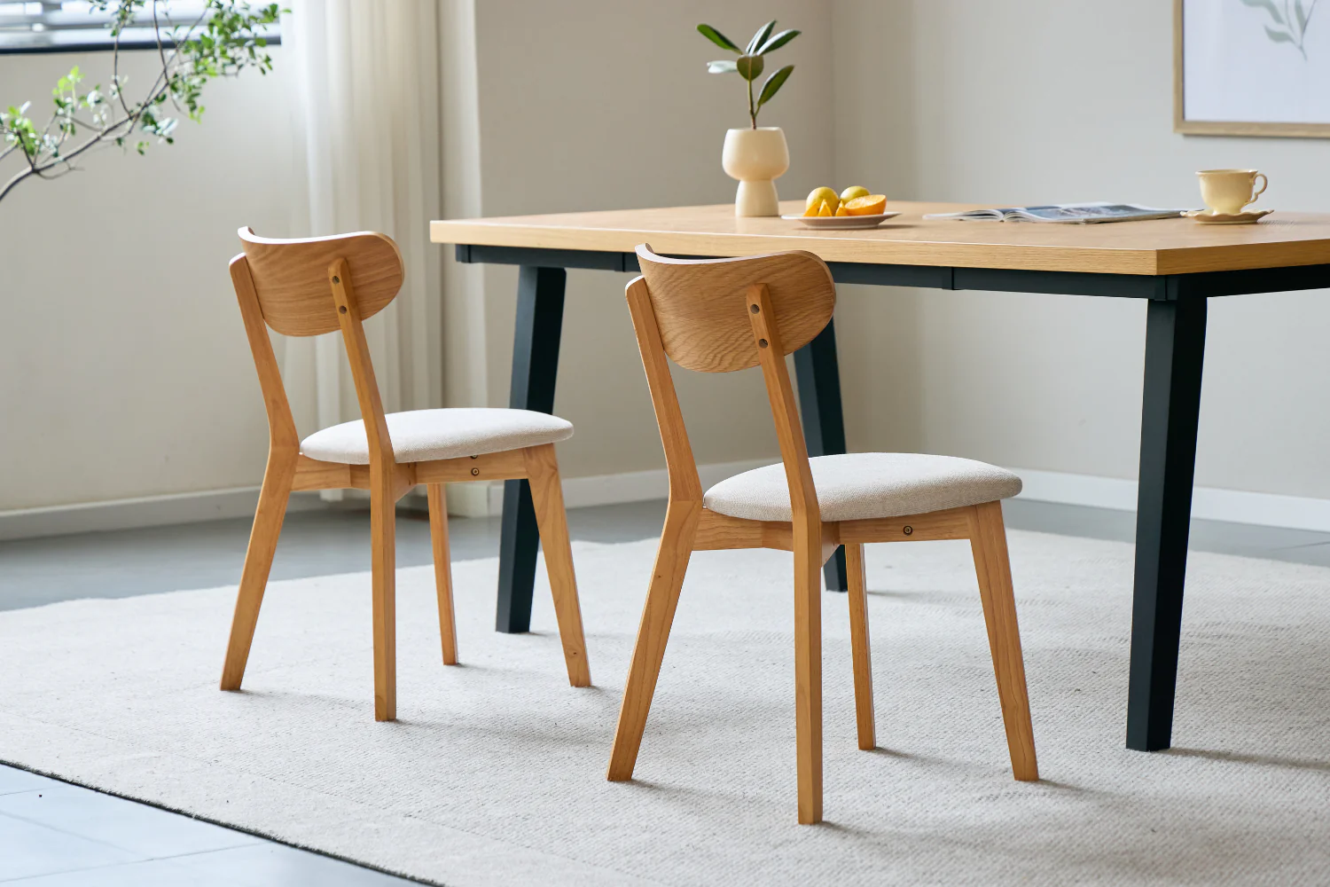 Valeria – table à manger à motif chevron 200×90 cm en placage chêne laqué - Image 11