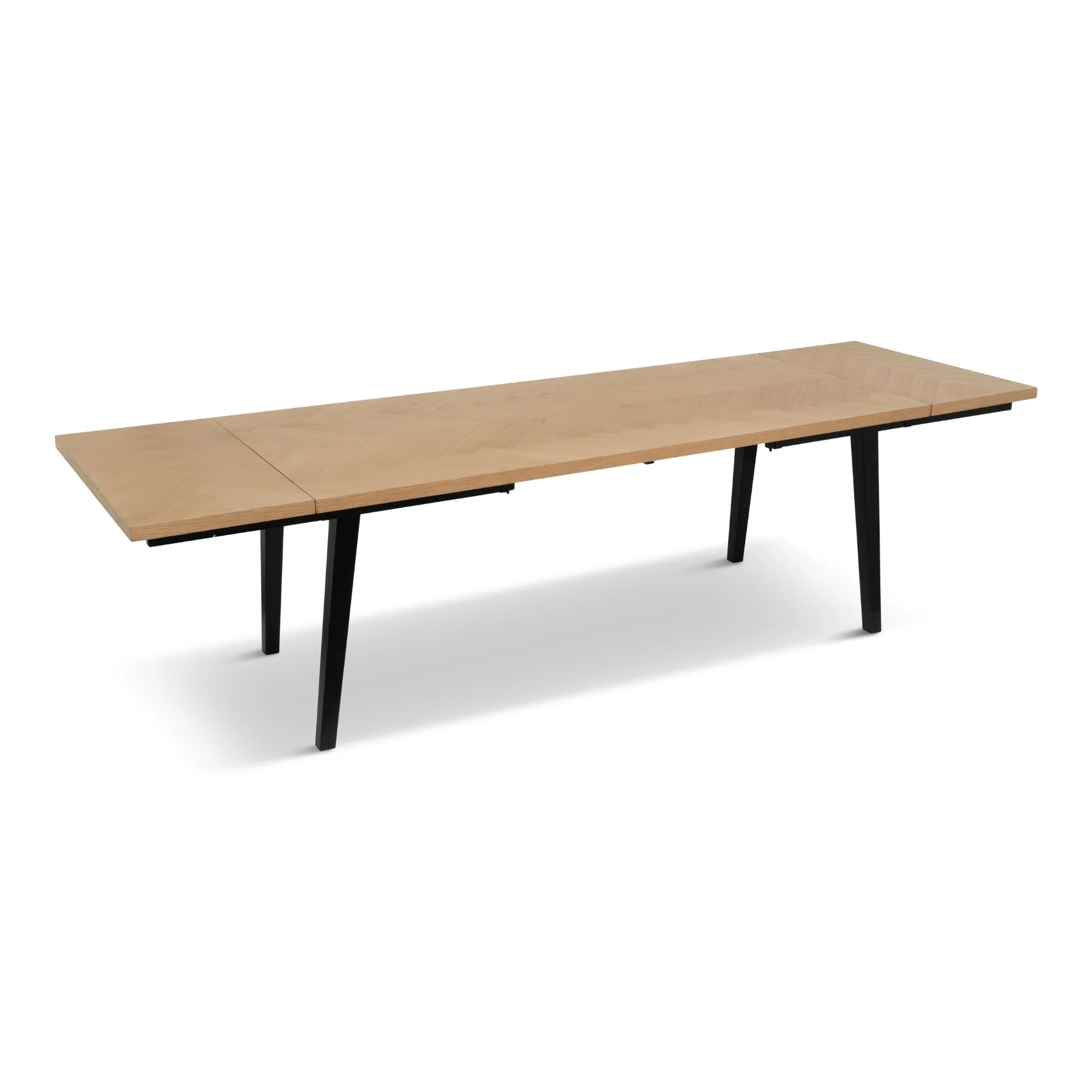 Valeria – table à manger à motif chevron 200×90 cm en placage chêne laqué - Image 6