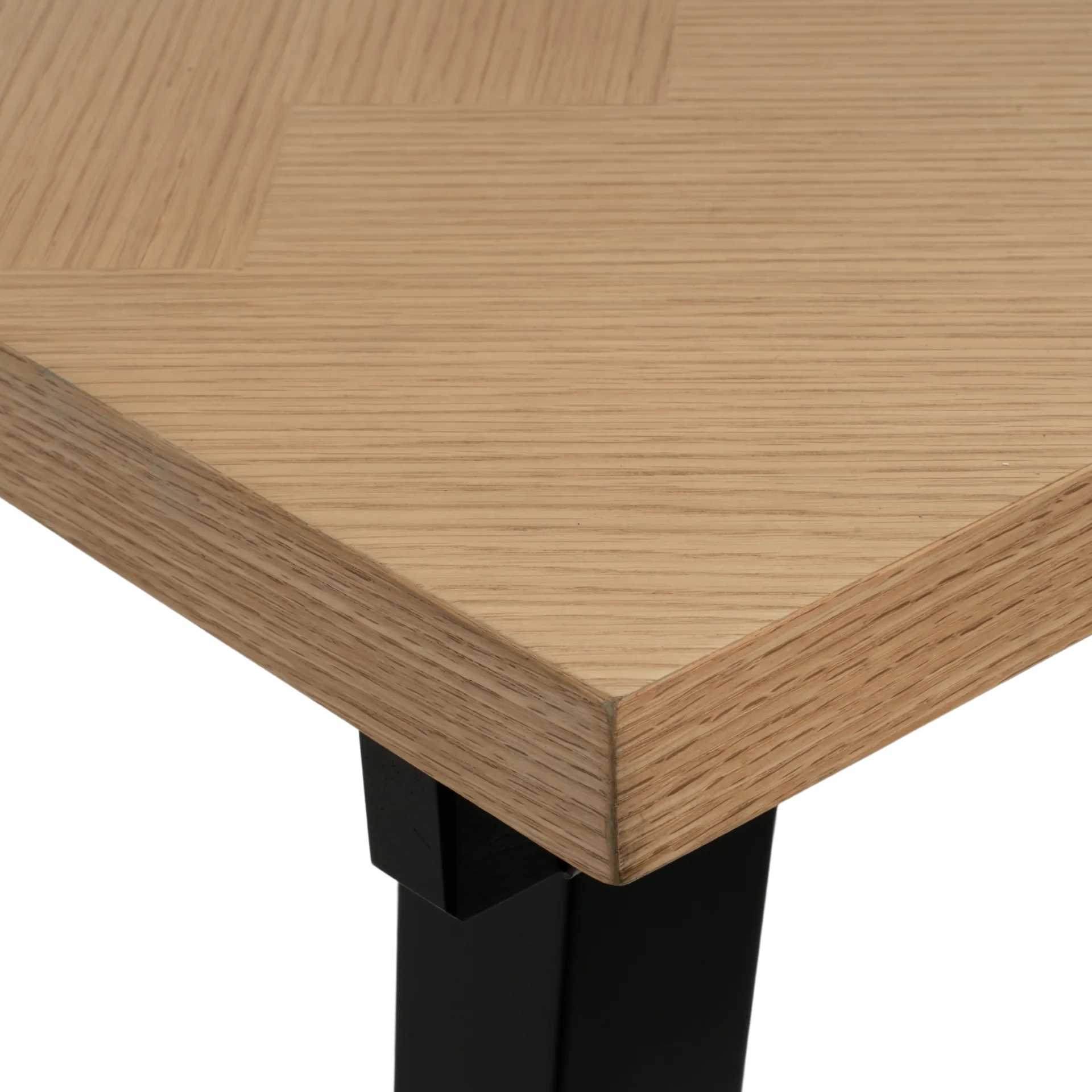 Valeria – table à manger à motif chevron 200×90 cm en placage chêne laqué - Image 8