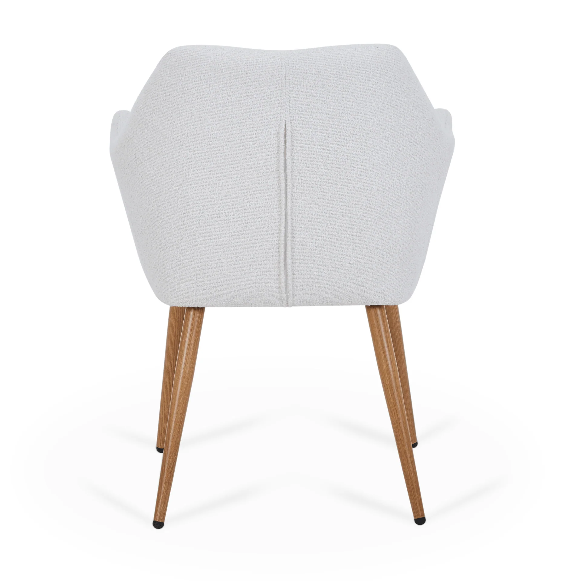 Vanessa chaise de salle à manger avec accoudoirs - bouclé blanc et aspect chêne - Image 5