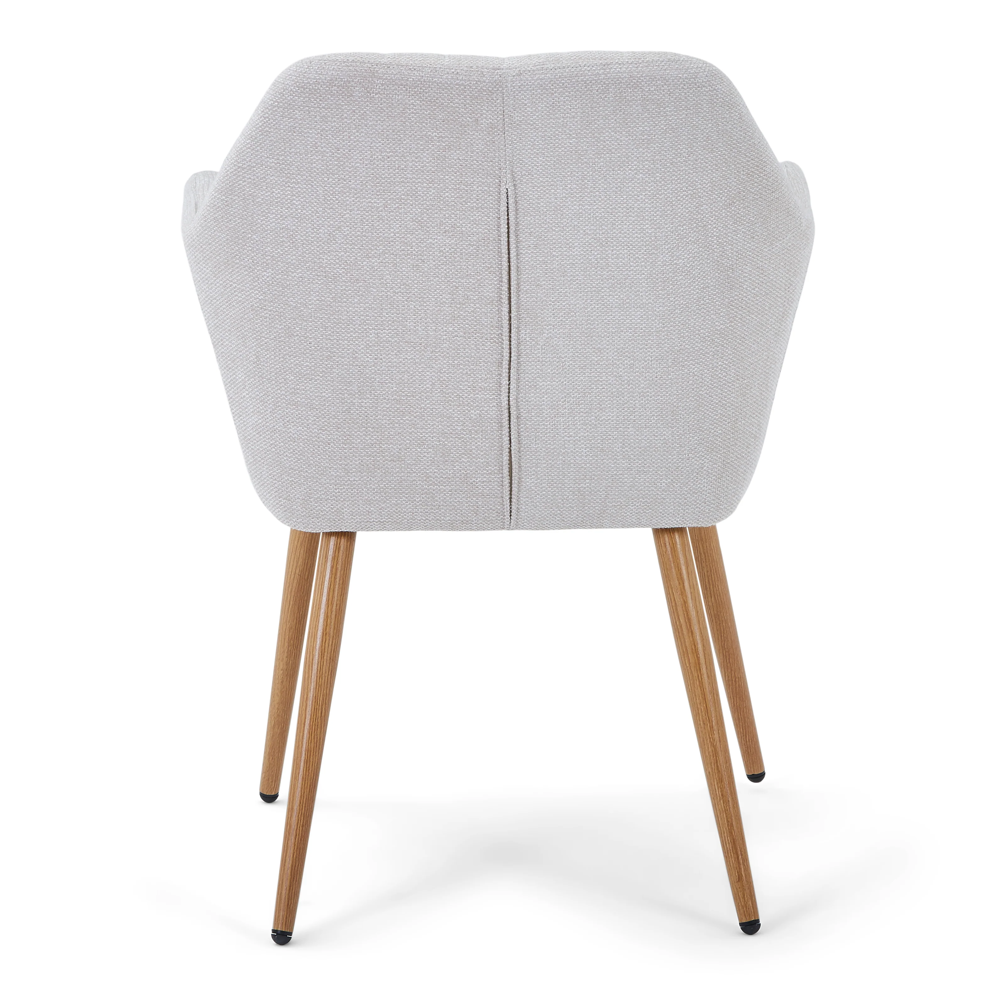 Vanessa chaise de salle à manger avec accoudoirs - tissu beige et aspect chêne - Image 4