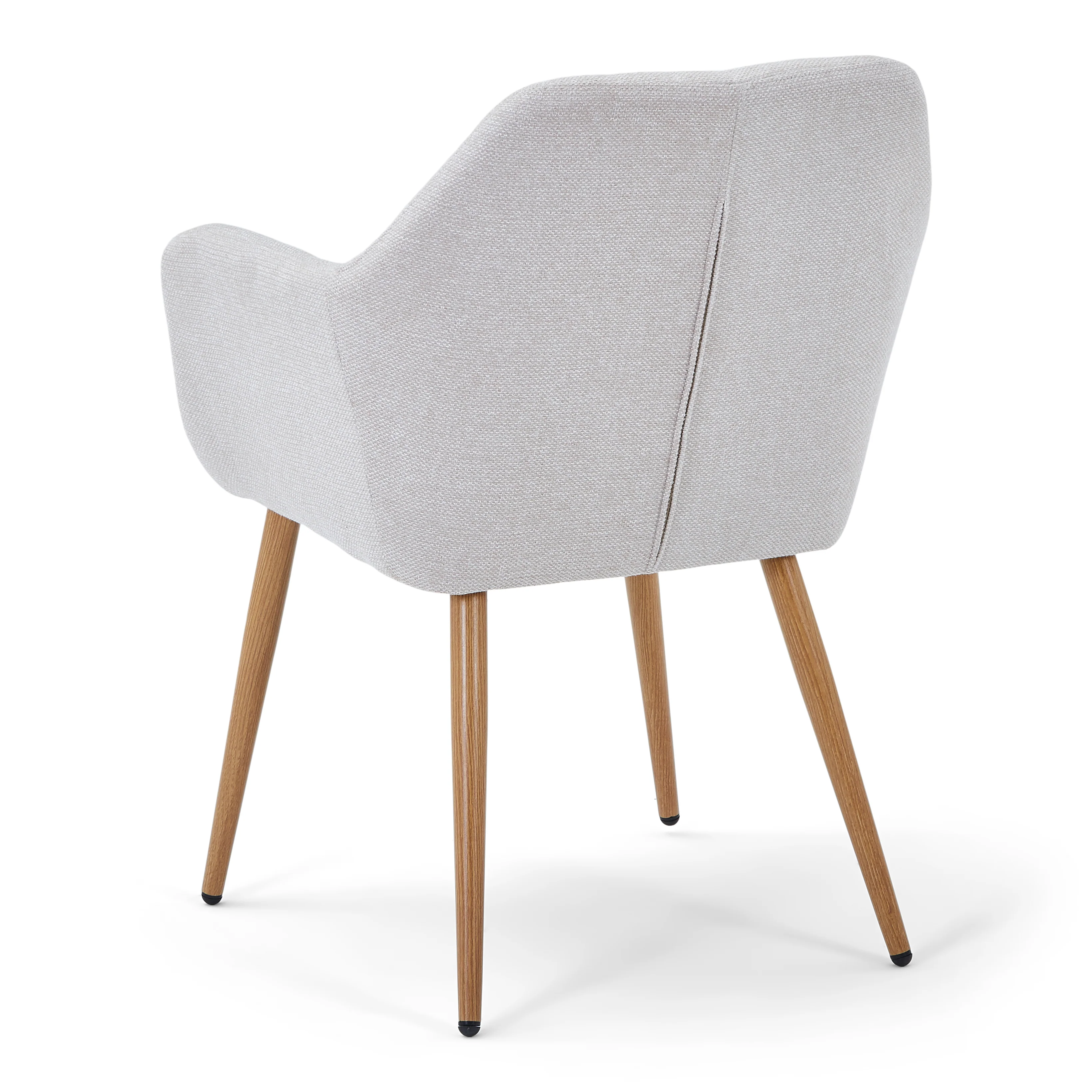 Vanessa chaise de salle à manger avec accoudoirs - tissu beige et aspect chêne - Image 5