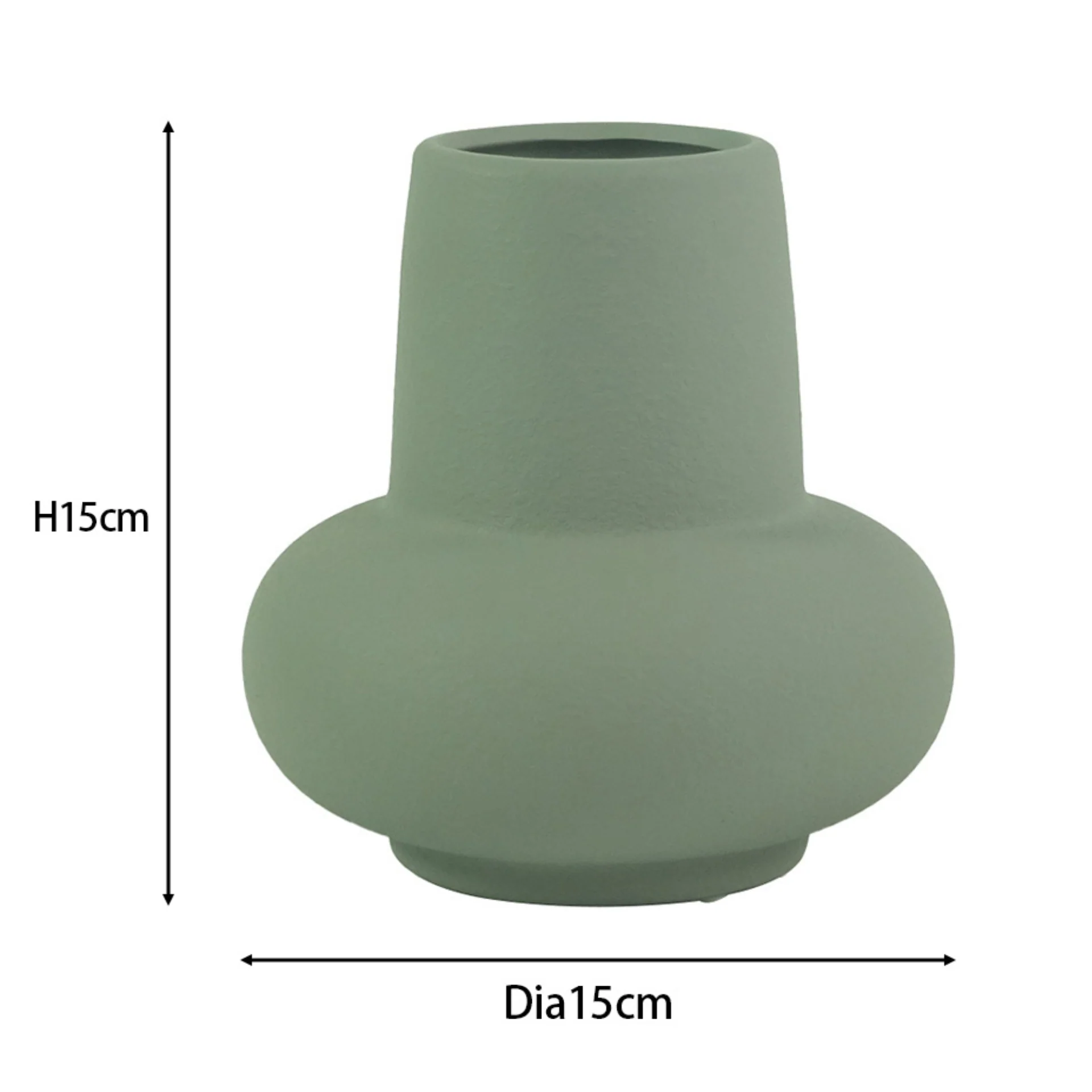 Birka - Vase en céramique vert poussiéreux 15 cm - Image 4