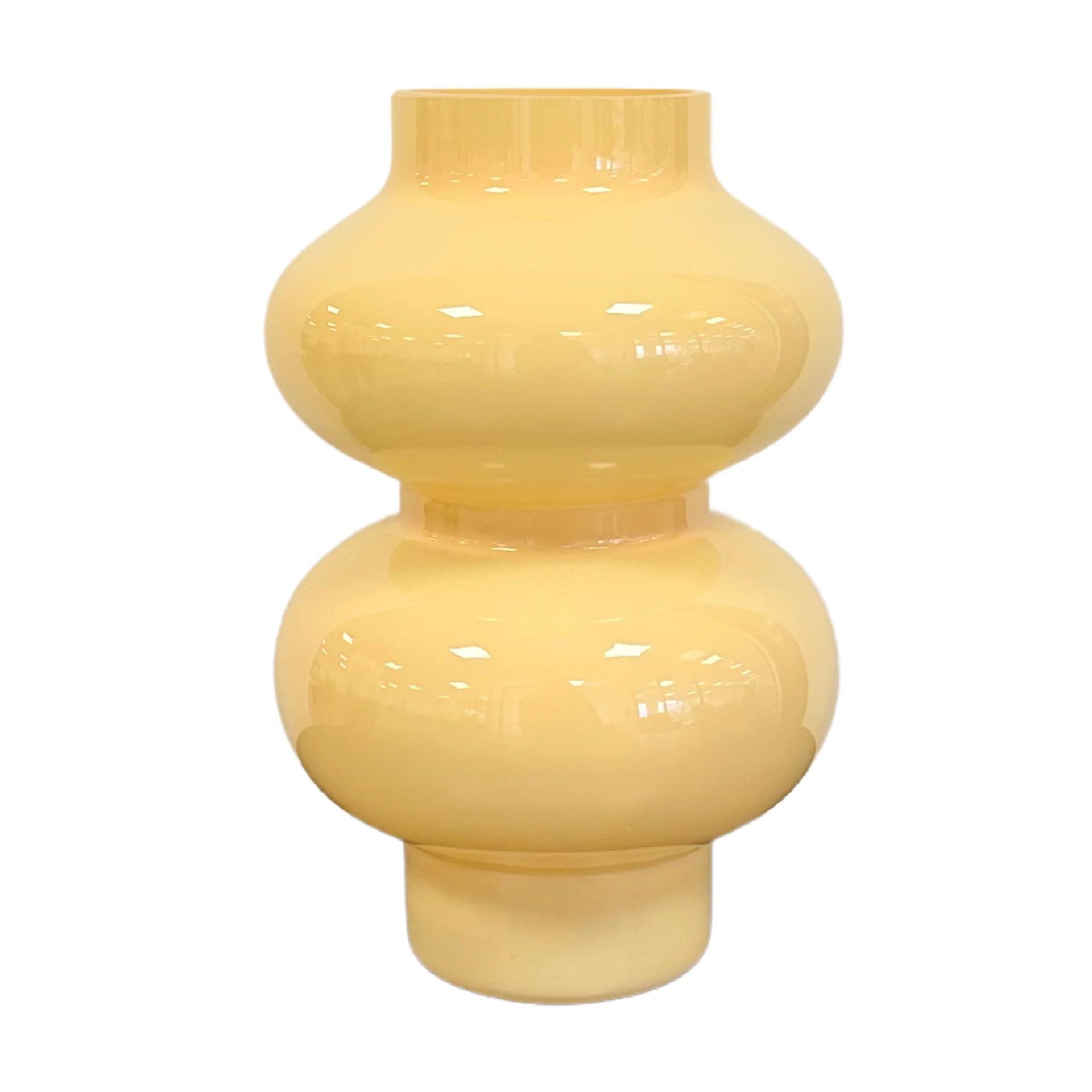 Gaia - Vase en verre jaune 21 cm