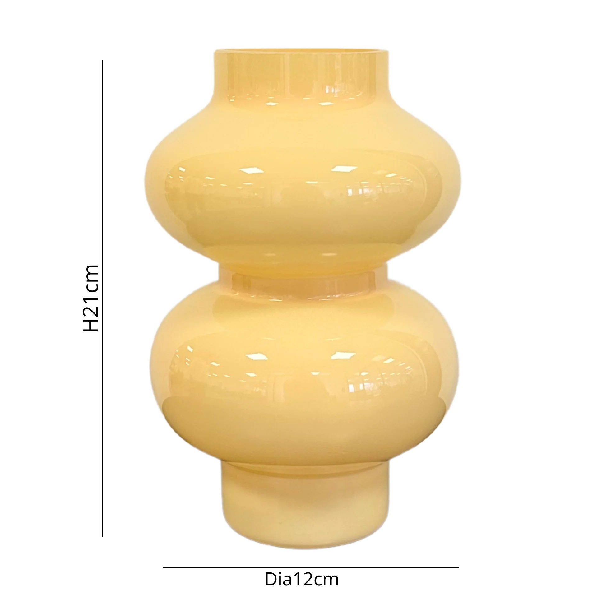 Gaia - Vase en verre jaune 21 cm - Image 3