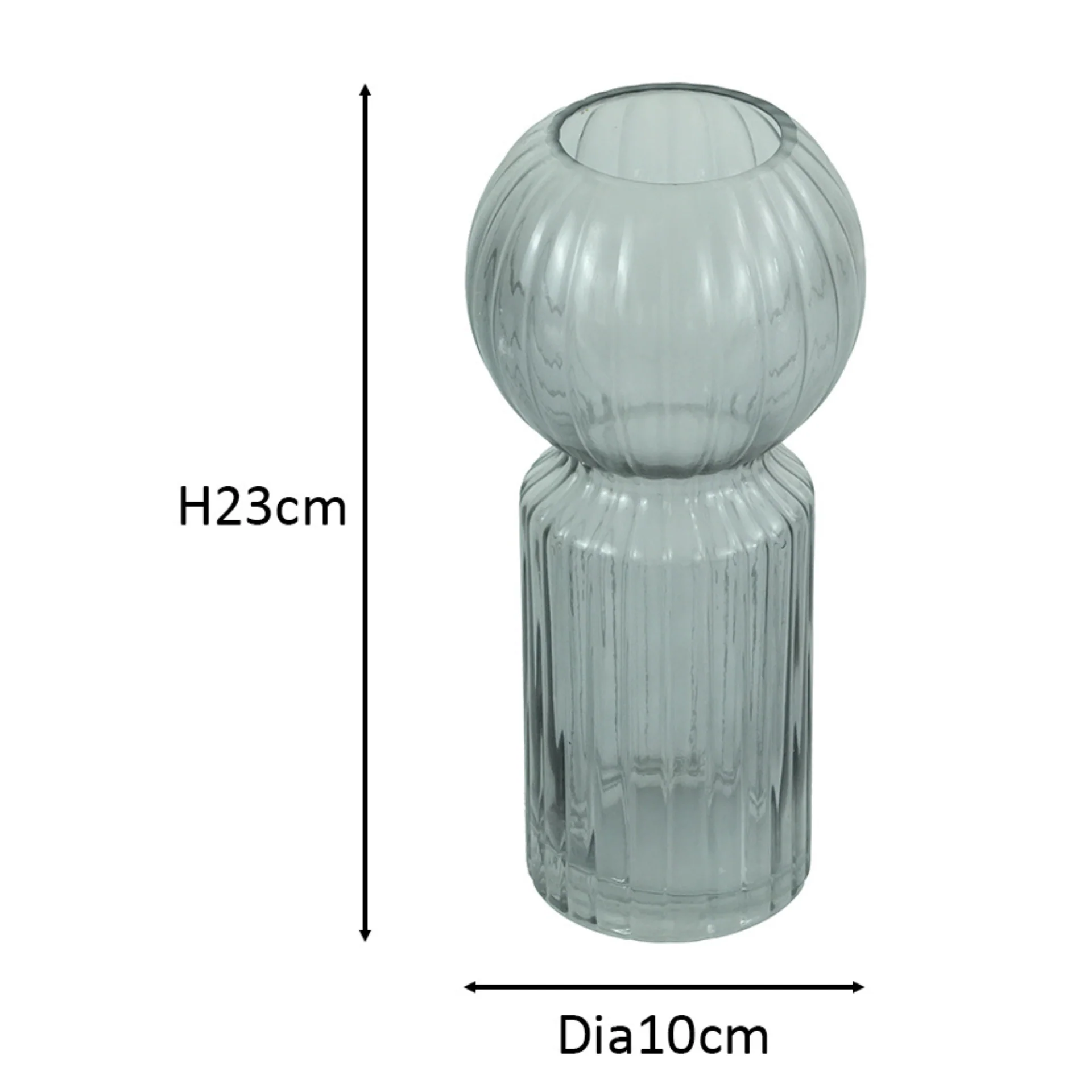 Hera - Vase en verre grise 23 cm - Image 4