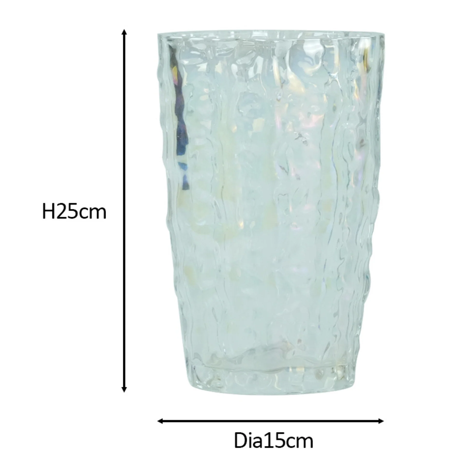 Indie vase en verre multicolore 25 cm - Image 3