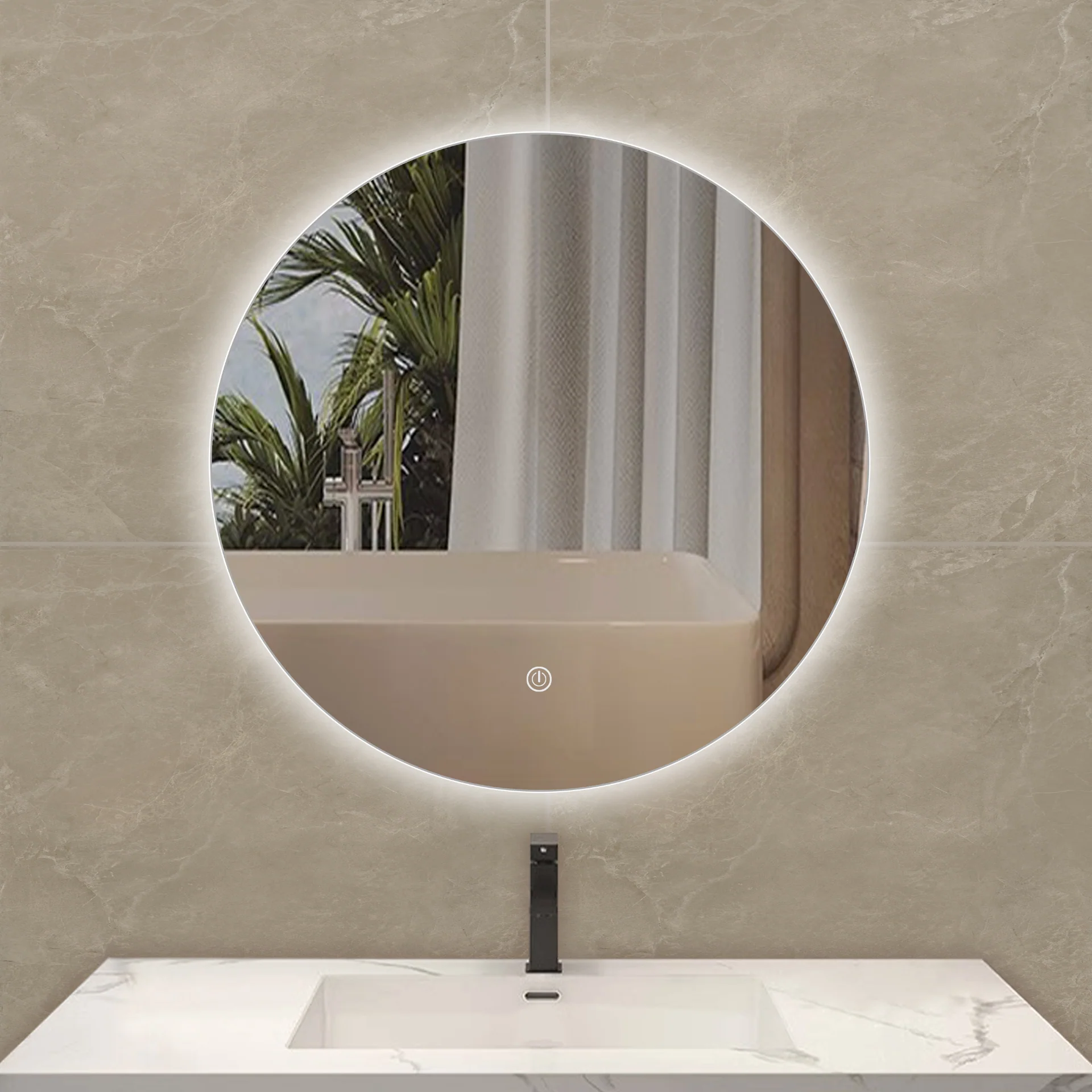 Zarah miroir rond avec éclairage LED 60 cm - Image 2